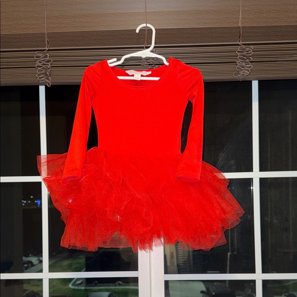I love Plum Girls Red Tulle Ballet Dress